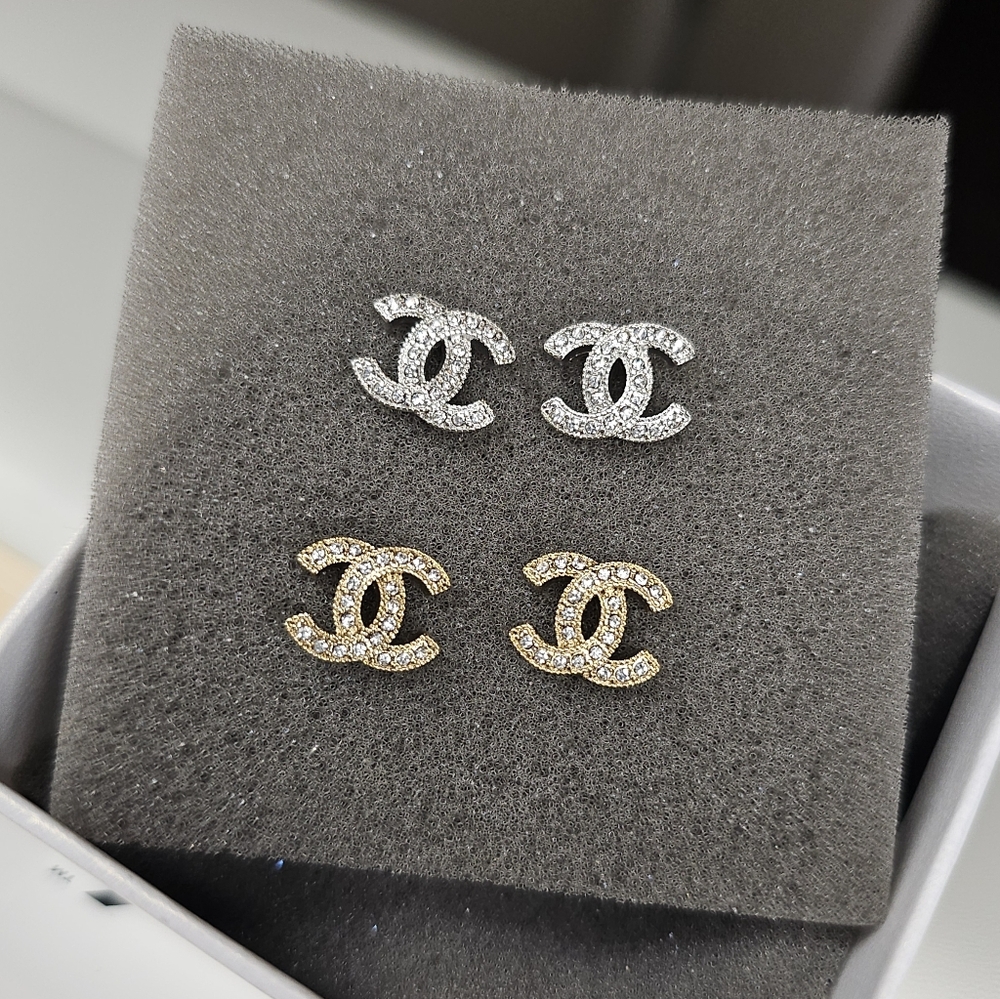 C Crystal Stud Earrings
